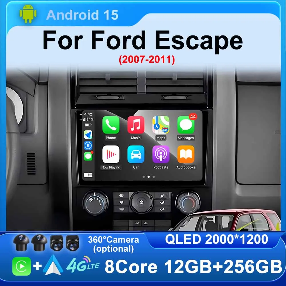 

Android 15 Auto for Ford Escape 2007 - 2011 Car Radio Navigation GPS Multimedia Player WIFI 4G Bluetooth Auto Stereo No DVD