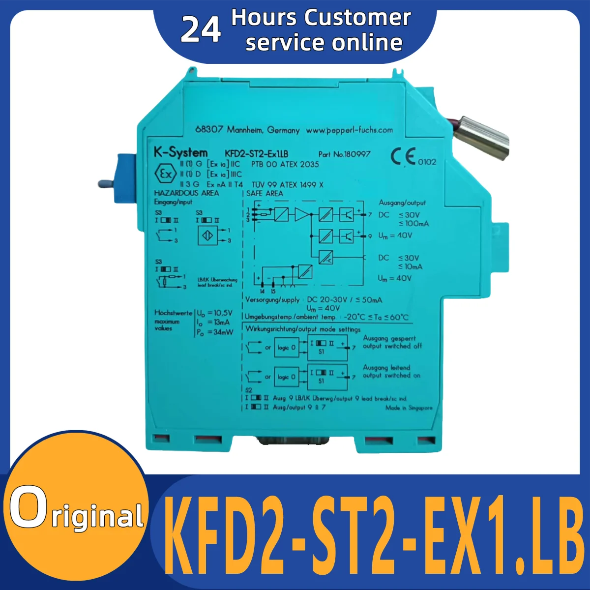 

Совершенно новый оригинальный защитный барьер KFD2-ST2-EX1.LB