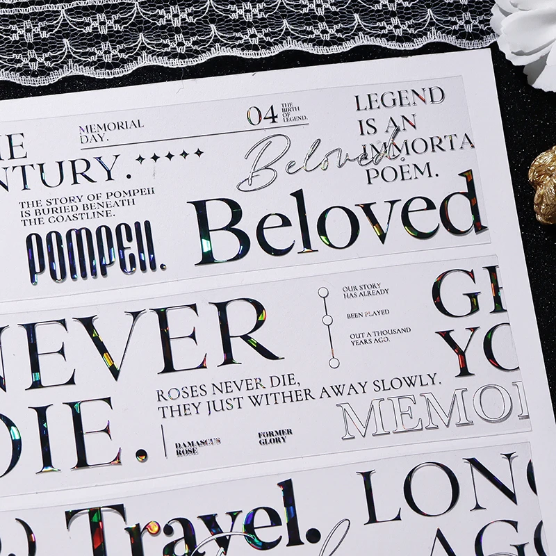 OKMT Card Making Journal Decoration Shell Luster Size English Alphabet House Number