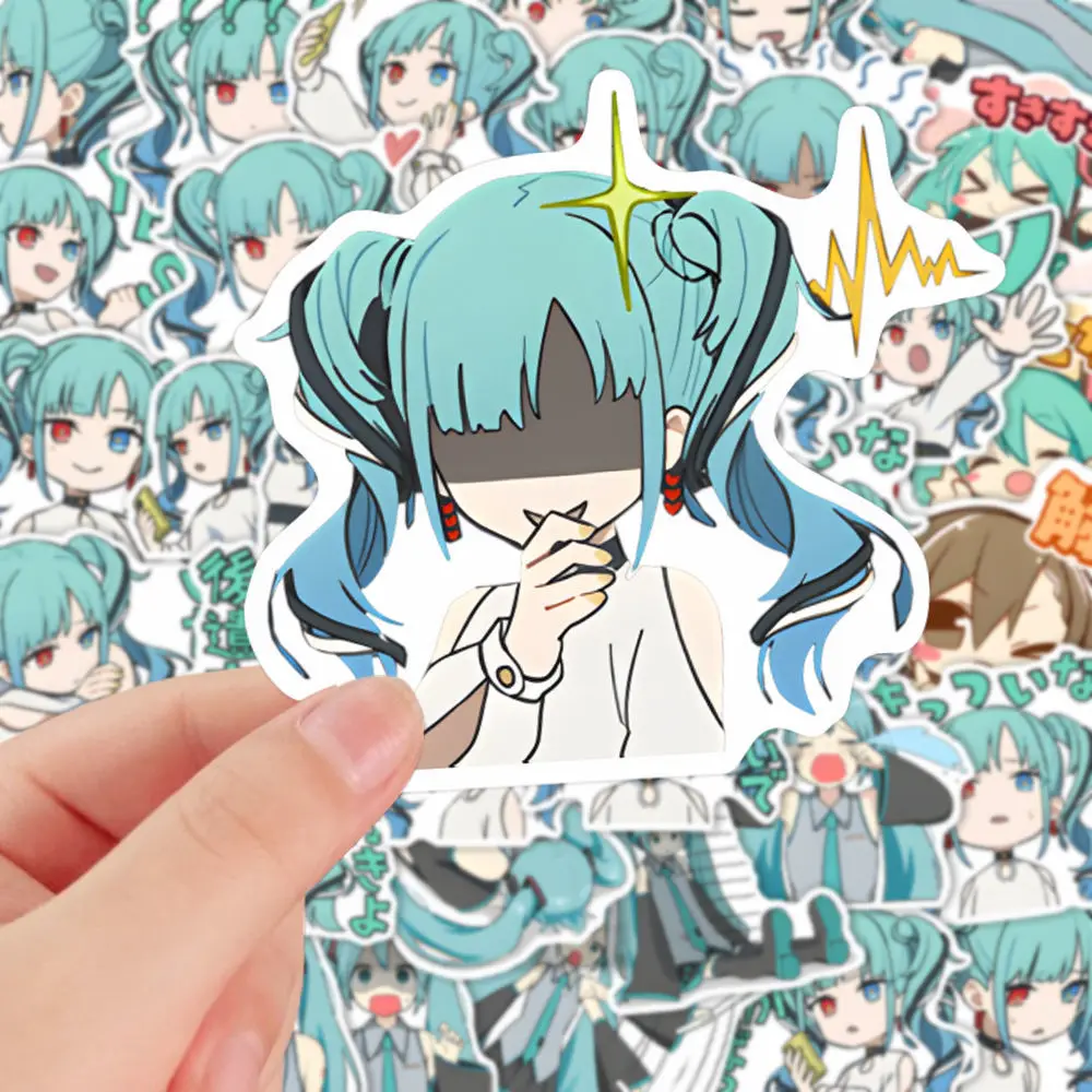 10/48/96 Pieces Of Anime Mirror Sound Twin Stickers PJSK Cute Cartoon Miku Stickers DIY Skateboard Water Cup Tablet Decals Gift