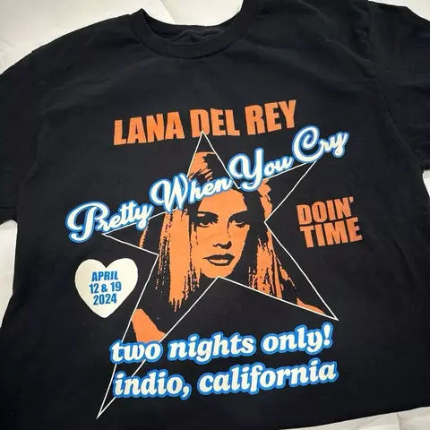 American Vintage Remake Lana Del Rey 90s Black Sweatshirt T-Shirt Summer New Men's and Women's Streetwear