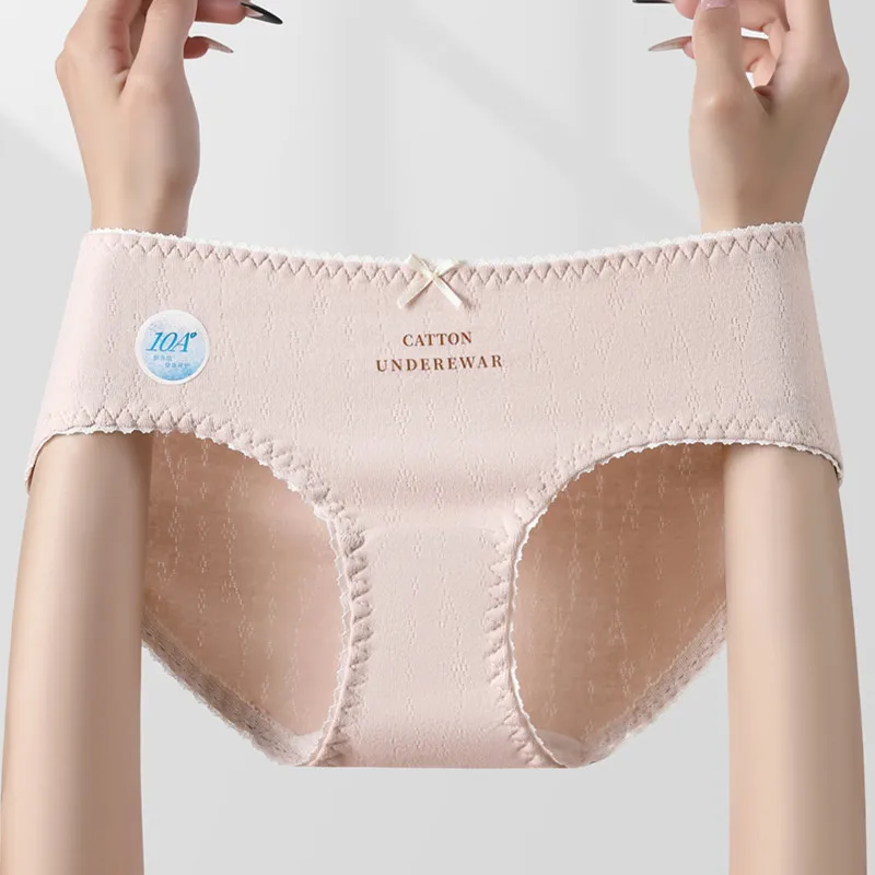 ملابس داخلية قطنية نقية مثيرة ومريحة للنساء سراويل داخلية ناعمة قابلة للتنفس منتصف الخصر مقوس دانتيل ملابس داخلية حميمية
