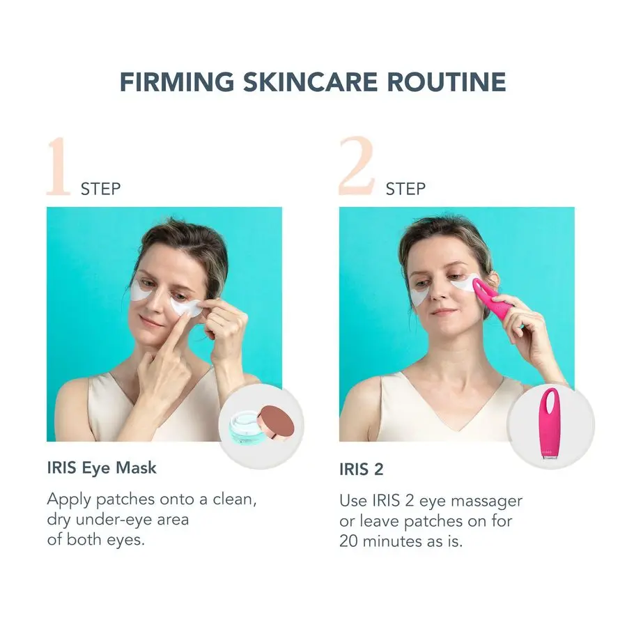 إحياء العين IRIS 2 حزمة التصريف اللمفاوي العين مدلك IRIS ترطيب هيدروجيل قناع العين ، 60 قطعة مزيل دائرة العين الداكنة أمبير عين