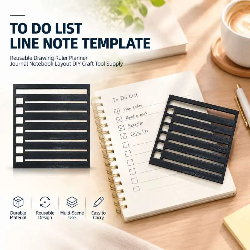 To Do List Line Note Template Reusable Drawing Ruler Planner Journal Notebook Layout DIY Craft Tool Supply