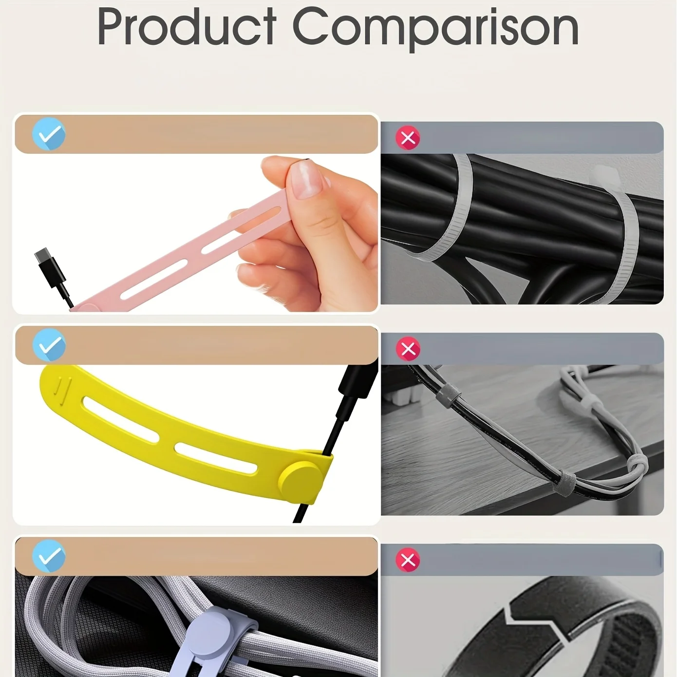 35PCS Reusable Fastening Cable Ties Hook and Loop Tape Cable Straps Wire Ties Cable Management Adjustable Cord organizer DIY