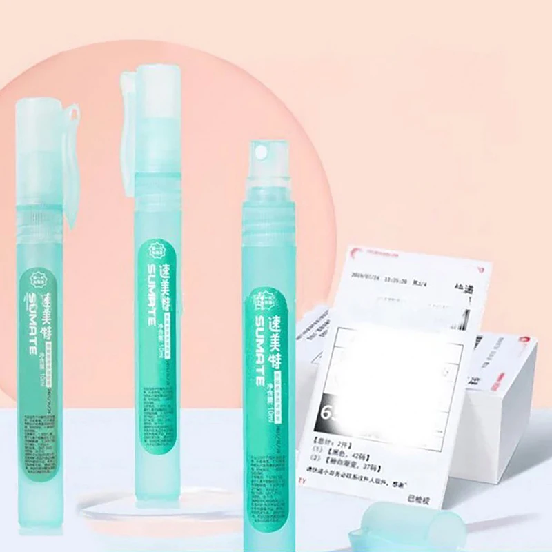 10ml Thermal Paper Correction Fluid Spray Courier Note Applicator Pen Fast Drying Privacy Eliminator Masker