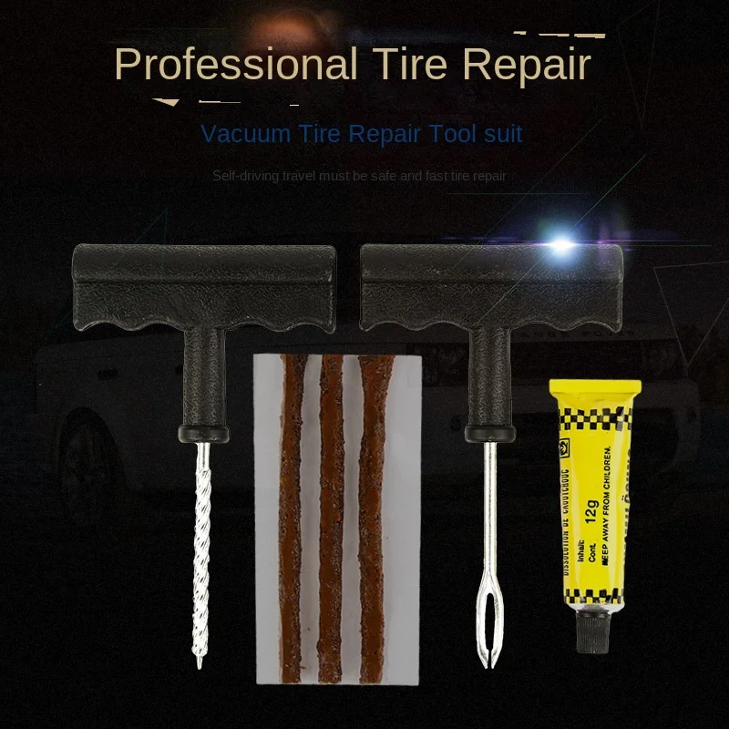 6-piece Set of Tire Repair Tools, Car Maintenance Tools, Tire Repair Rubber Strips, Tire Repair Tools with Adhesive