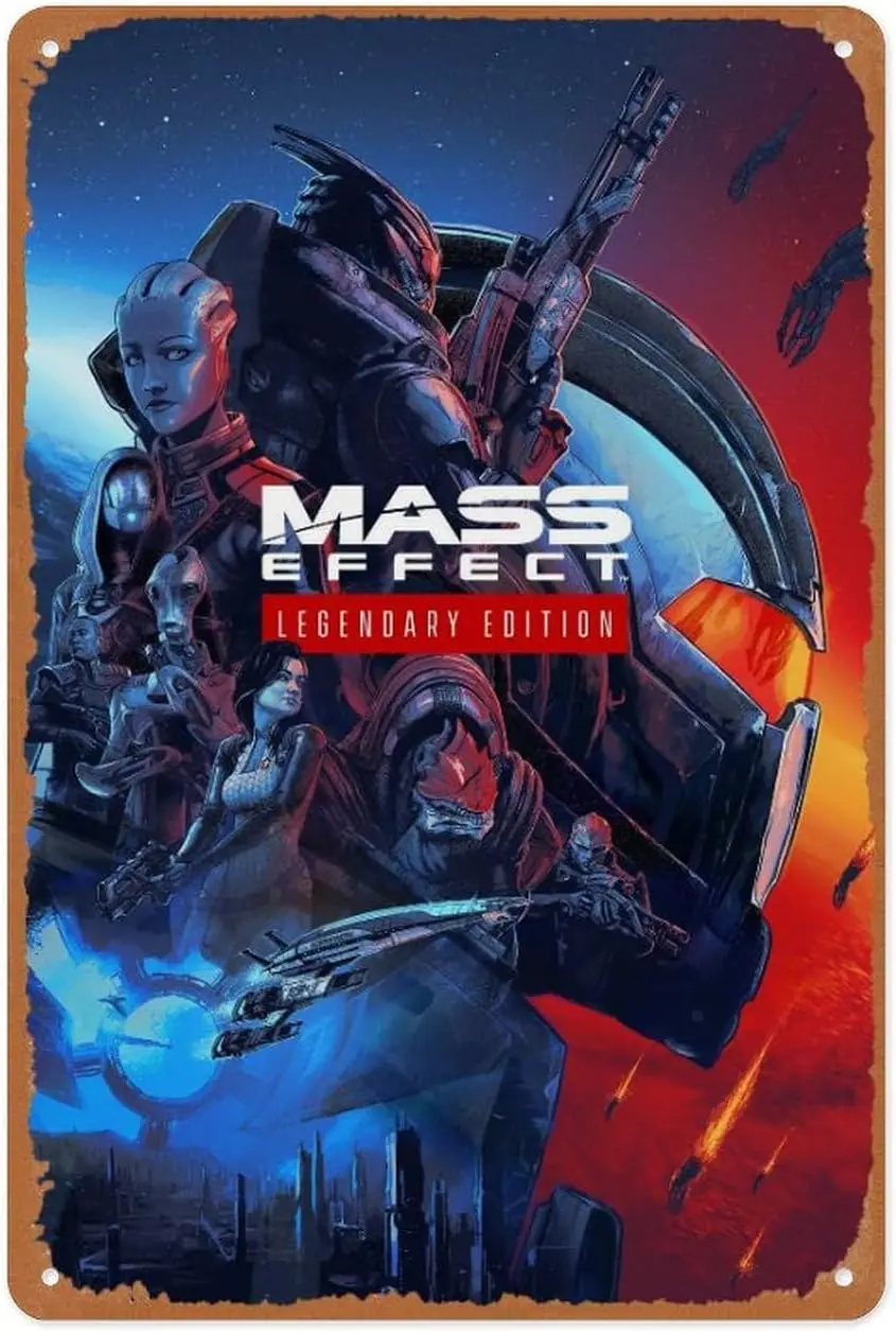 Vintage Metal Sign - Mass Effect Legendary Edition - 8x12 Inch Wall Art for Garage, Man Cave, Game Room, Coffee House Or Home Ba