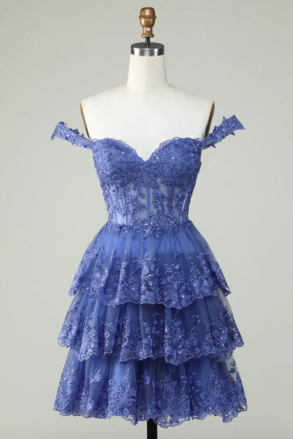 Sharon Said Homecoming Dresses Luxury A-Line Tulle Off Shoulder Embroidery Tiered Birthday Cocktail Party Gowns RM155 Customized