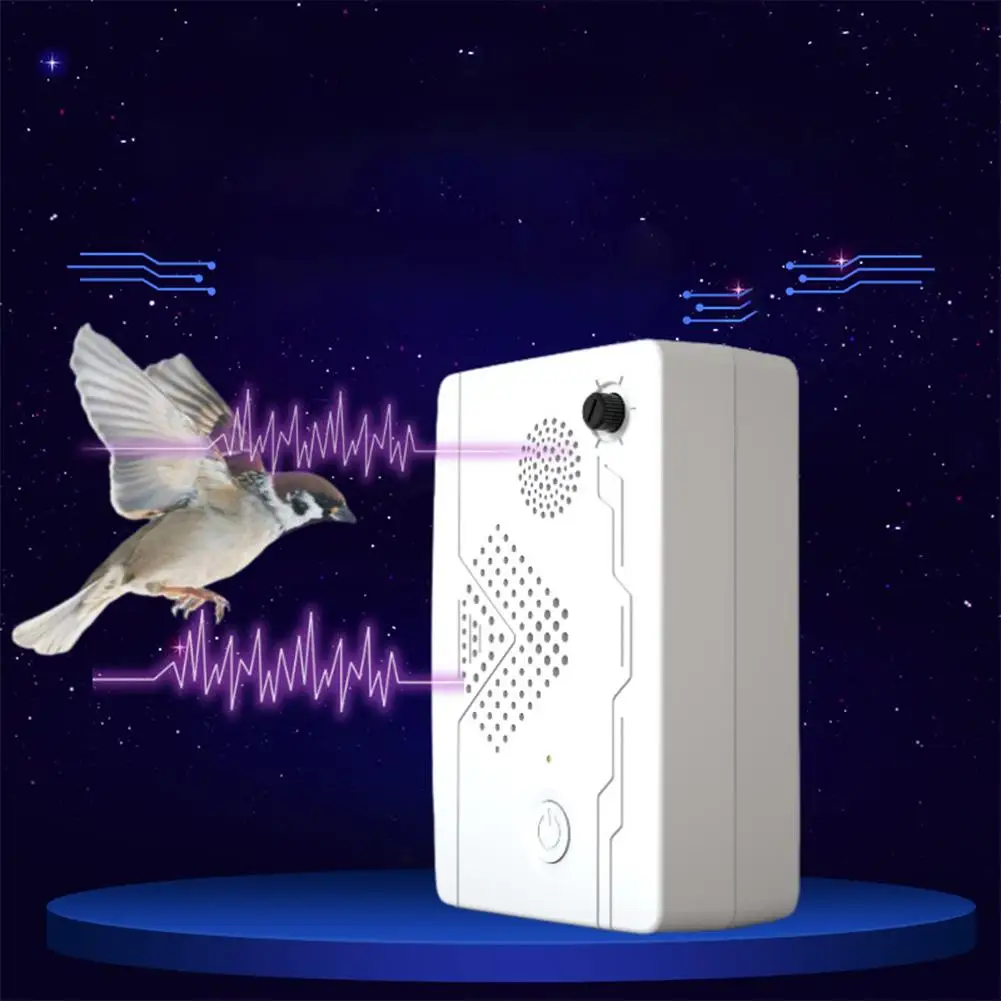 USB Rechargeable Ultrasonic Bird Repeller Electronic Bird Scarer Device Outdoor Garden Yard Animal Repellent Drive Away Tools