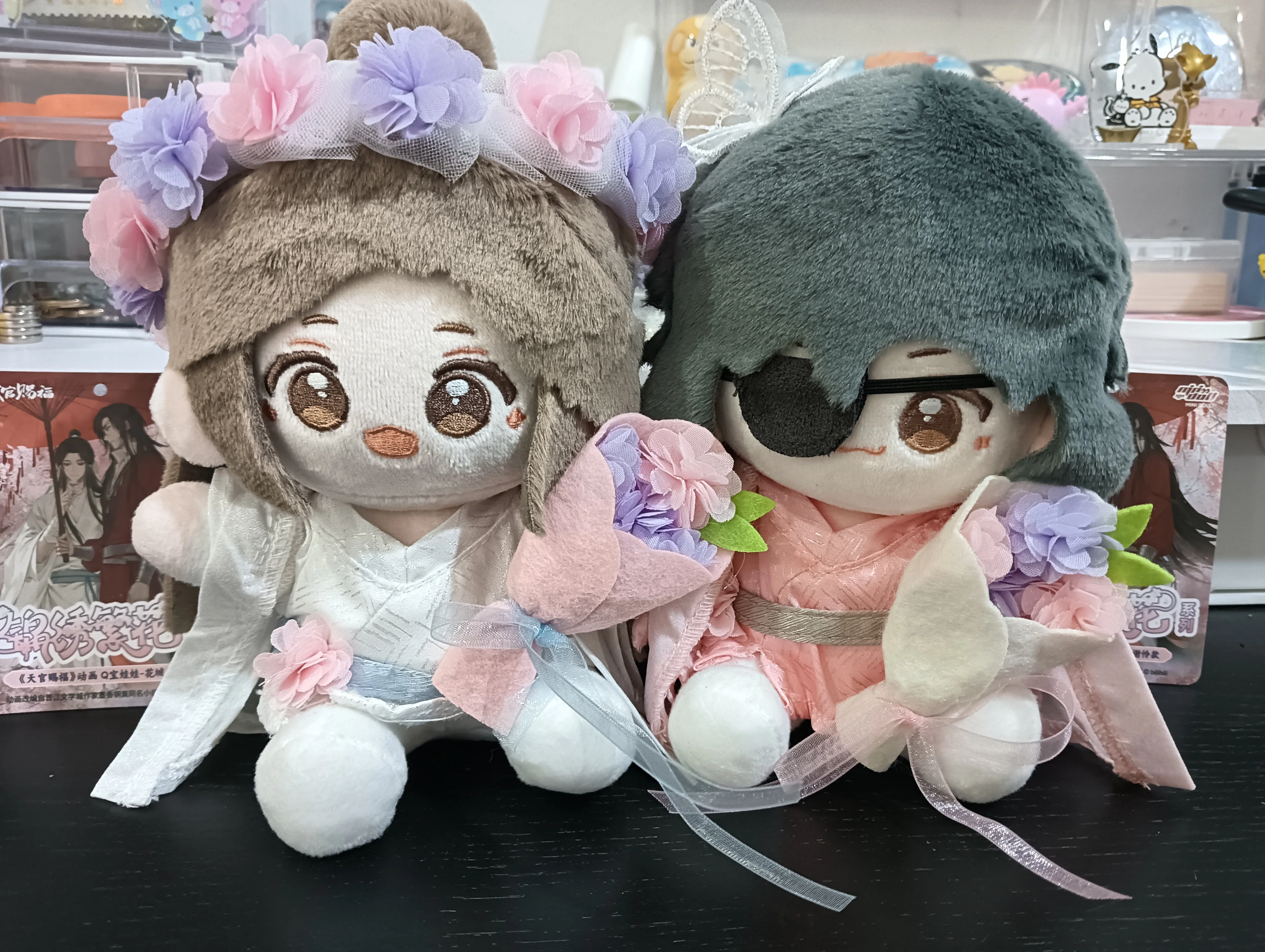 15cm Heavenly Official Blessing Plush Cotton Doll Splendid Flowers Xie Lian Hua Cheng Tian Guan Ci Fu Doll  Soft Pillow Toy Gift