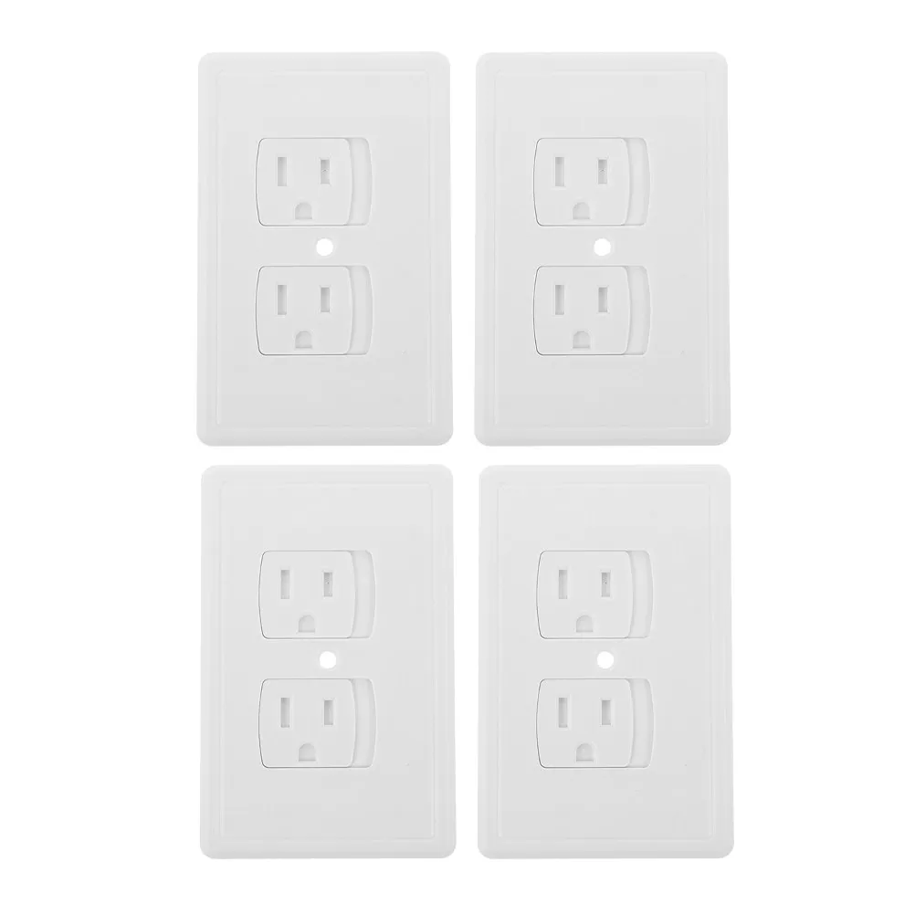 

4pcs Anti-Electric Shock Socket Covers Self-Closing Outlet Protectors For Center Screw Wall Plug 4.7"X2.9" Child Proof Safety