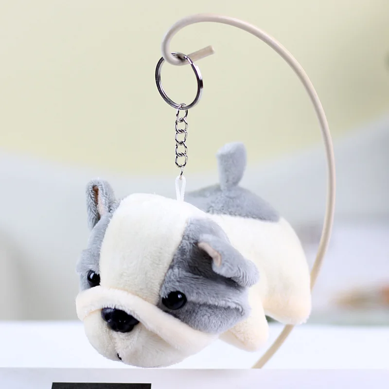 Kawaii Simulation Puppy Plush Toy Shar Pei Small Pendant Doll Keychain Bag Pendant Plush Bulldog Keychain Plush Stuffed Doll Toy