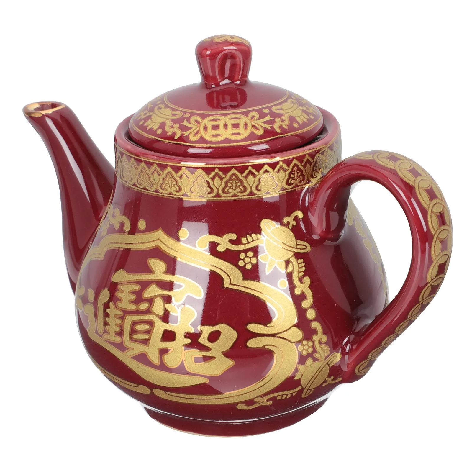 Ceramic Teapot Retro Style Heat Resistant Cold Resistant Anti Scalding Handle Comfortable Grip for Home Buddha Hall Tea Making