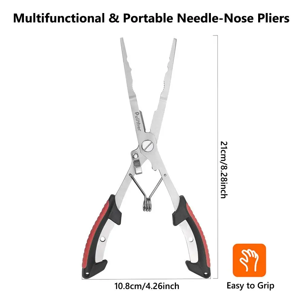 Multi-Function Stainless Steel Fishing Pliers Needle Nose Rustproof Fishing Hook Pliers Fishing Tools