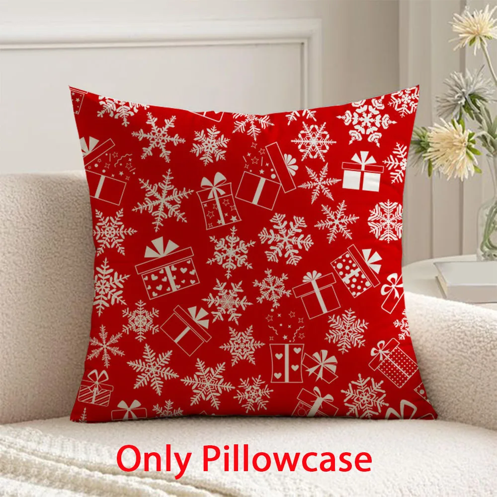 

red Christmas Pillow cover winter Merry Christmas decorative 45x45 cushions cover for New Year home decor pillow case