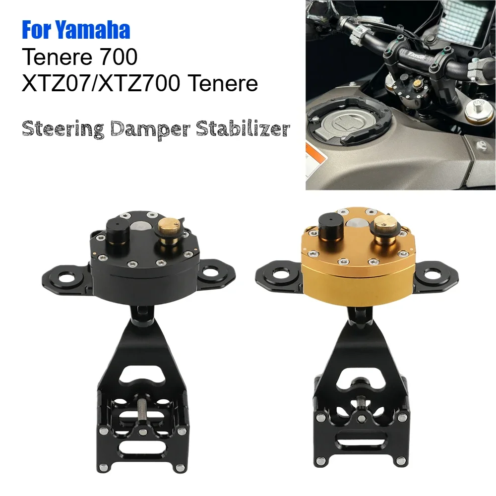 Adjustable Reverse Steering Stabilizer Damper Fit for Yam aha Tenere 700 Rally XTZ07 XTZ700 T7 T700 2019‑2024