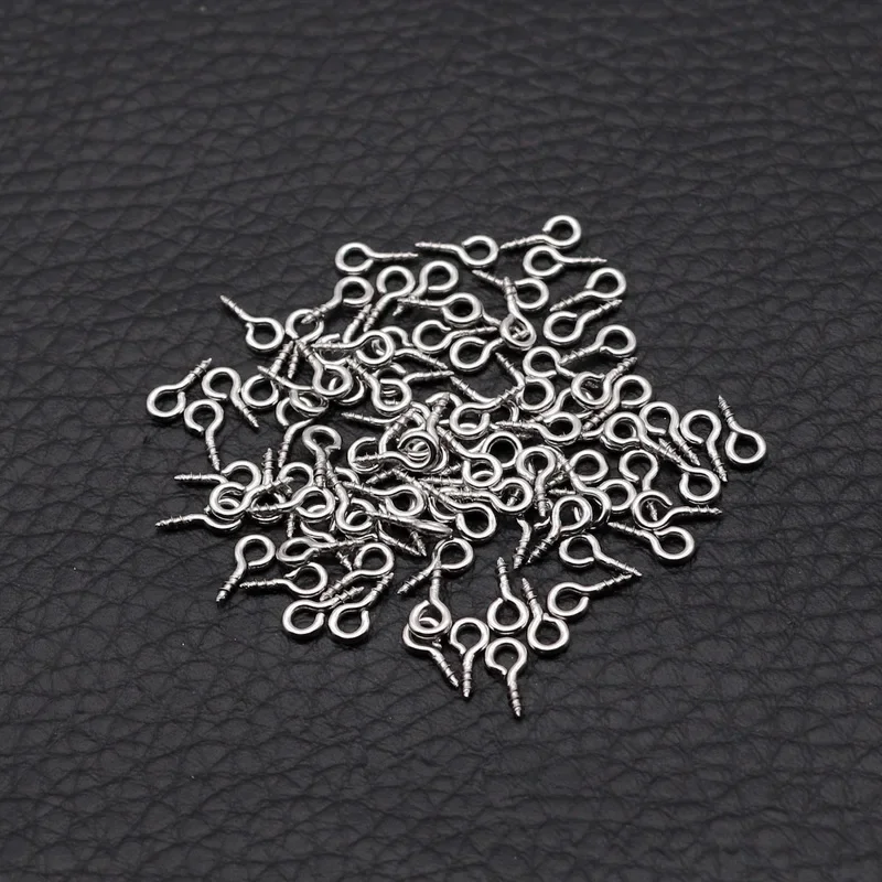 Aiovlo 100 teile/los Edelstahl Schraube Auge Pins für Anhänger Eisen Schraube Auge Haken Verschlüsse Fit Gebohrte Perlen Diy Schmuck Machen