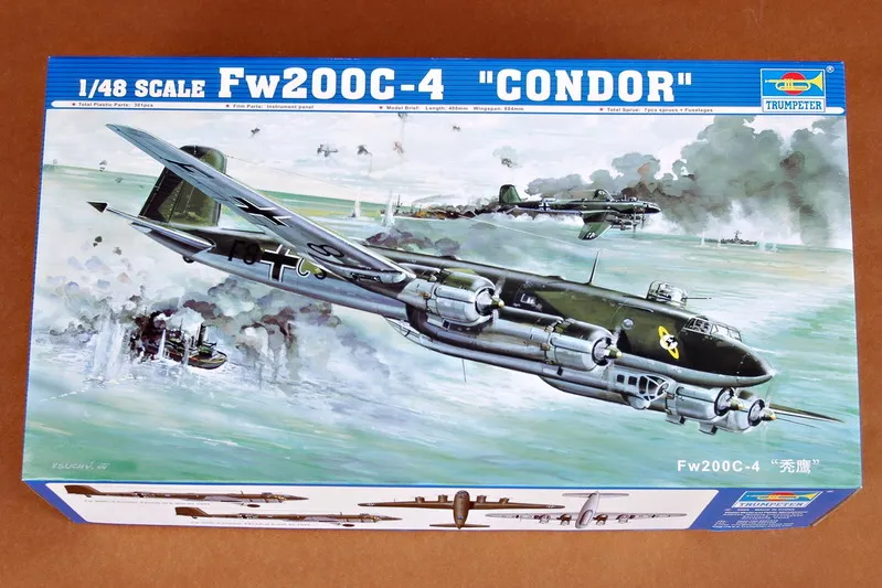02814 Trumpeter 1/48 Focke-Wulf FW 200C-4 Condor Airplane Kit Static Model Building KIT Toys Collecting for Boys Gift TH05338