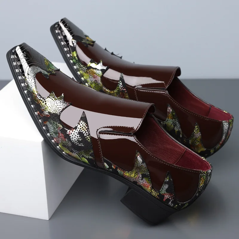 New Black Shine Shoes Mirrored Dress Shoe Man 2027 Loafers Wedding Dress Office Formal Shoes for Man Tuxedo Business Mocasines