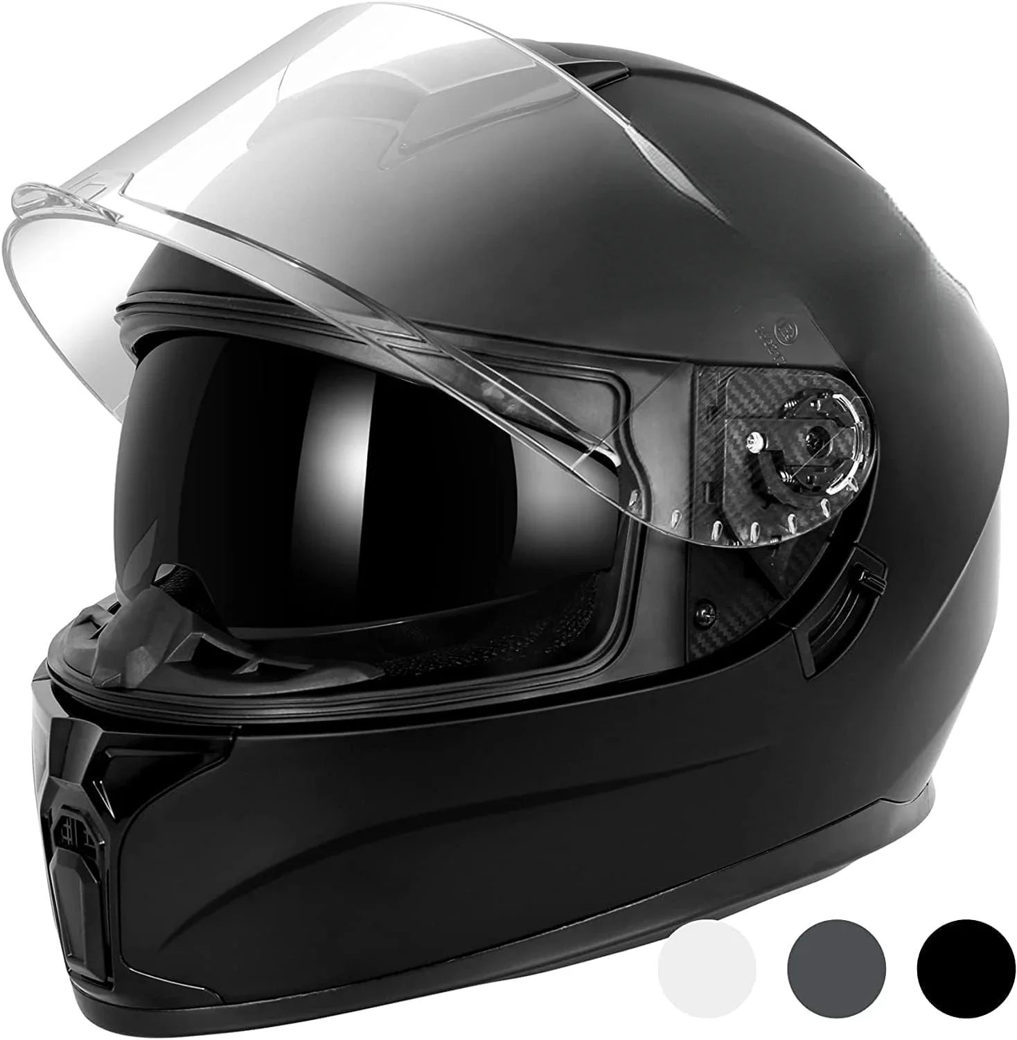 

Compact Lightweight DOT Approved Full Face Helmet with Dual Visor - Motorcycle Helmets for Men Women Adults Street Bike.