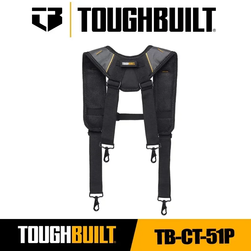 TOUGHBUILT TB-CT-51P Padded Suspenders Universal Construction Shoulder Harness with Four Lumbar Straps Toughbuilt Accessories