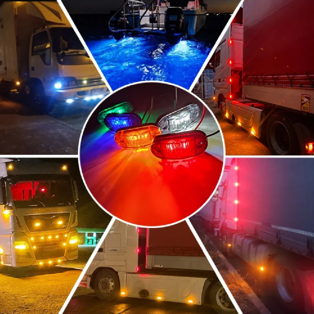10 Stück 12V 24V Anhänger LED Warnrückleuchten Externe Beleuchtung Wohnwagen Transporter LKW Seitenmarkierungsleuchten Weiß Gelb Rot