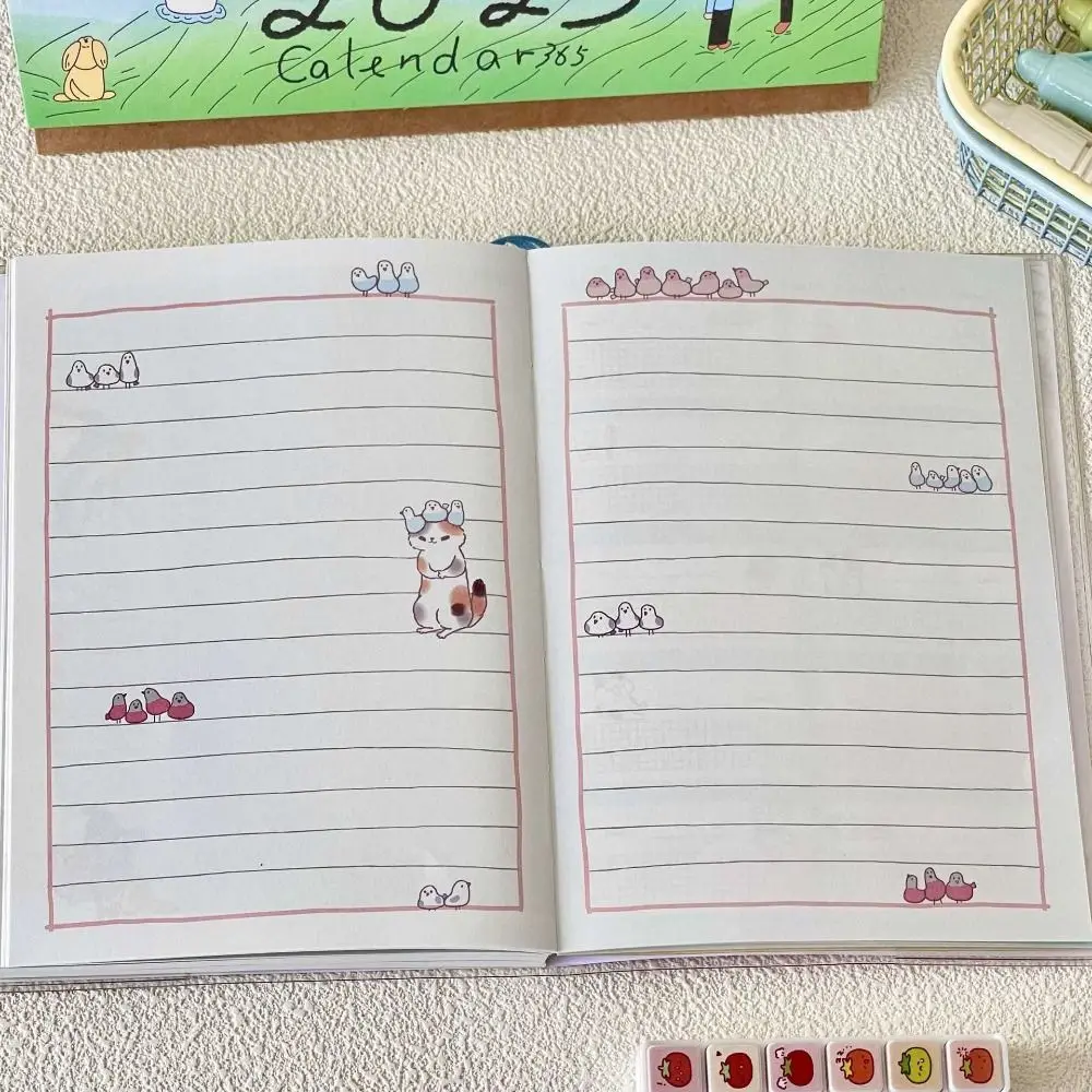 Cartoon Cute Kitten Illustration 2026 Planner with Calendar To Do List Agenda Book Notepad Gift