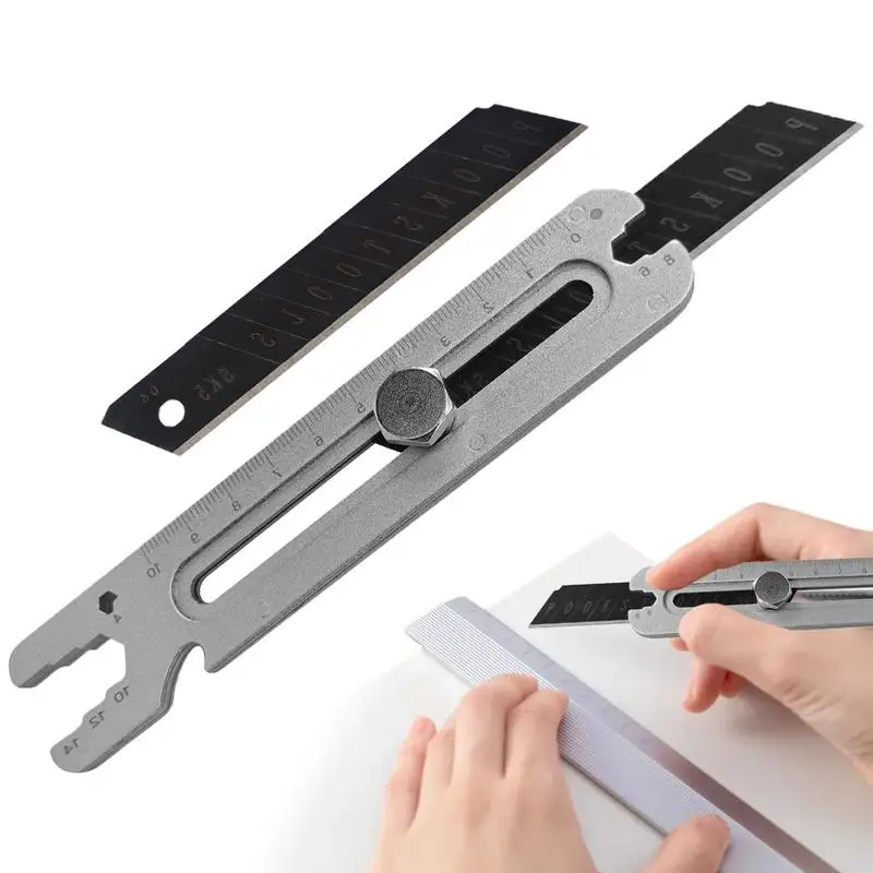 4 In 1 Multi-Function Utility Knife Retractable Box Cutter Heavy Duty Cardboard Cutter DIY Hand Tool