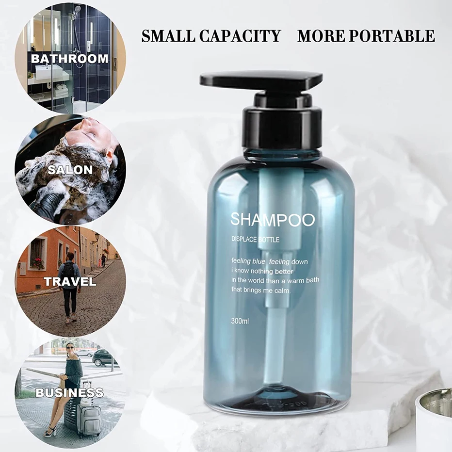 300/500ML Soap Dispenser Bottle Shampoo Conditioner Body Soap Bottle Set Large Refillable Lotion Dispenser Bathroom Accessories