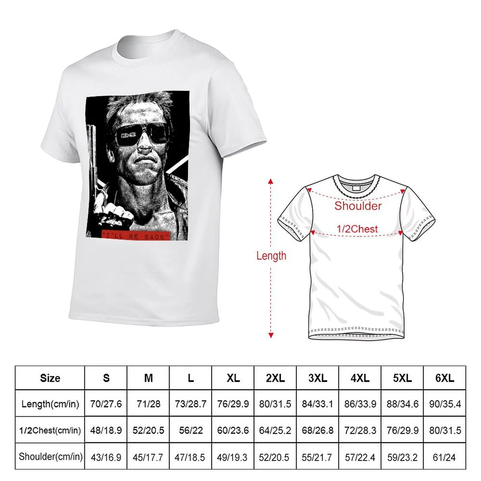 The Terminator T800 Model 101, I'll be back T-Shirt tees oversized graphic tee mens t shirts pack