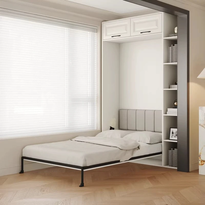 Balcony study multi-functional invisible bed cabinet integrated 1.2m forward folding wall bed space saving small apartment balco