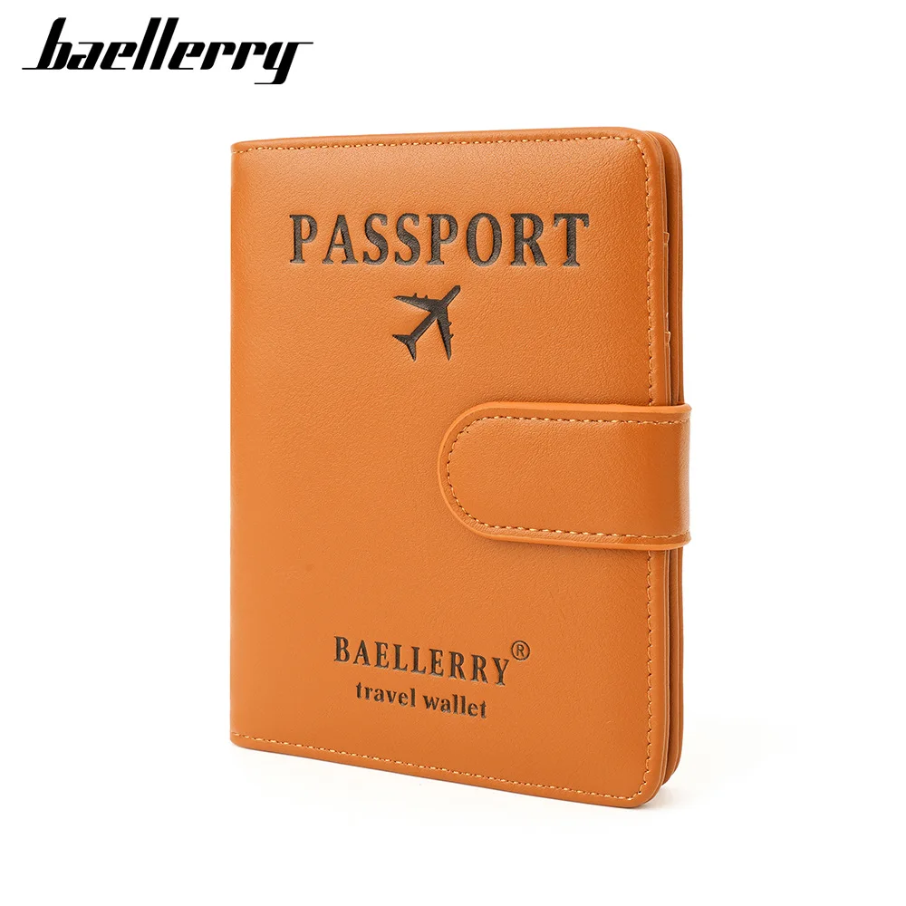 Baellerry\'s new unisex passport bag cross-border anti-magnetic buckle multi-function RFID travel ticket passport holder card bag