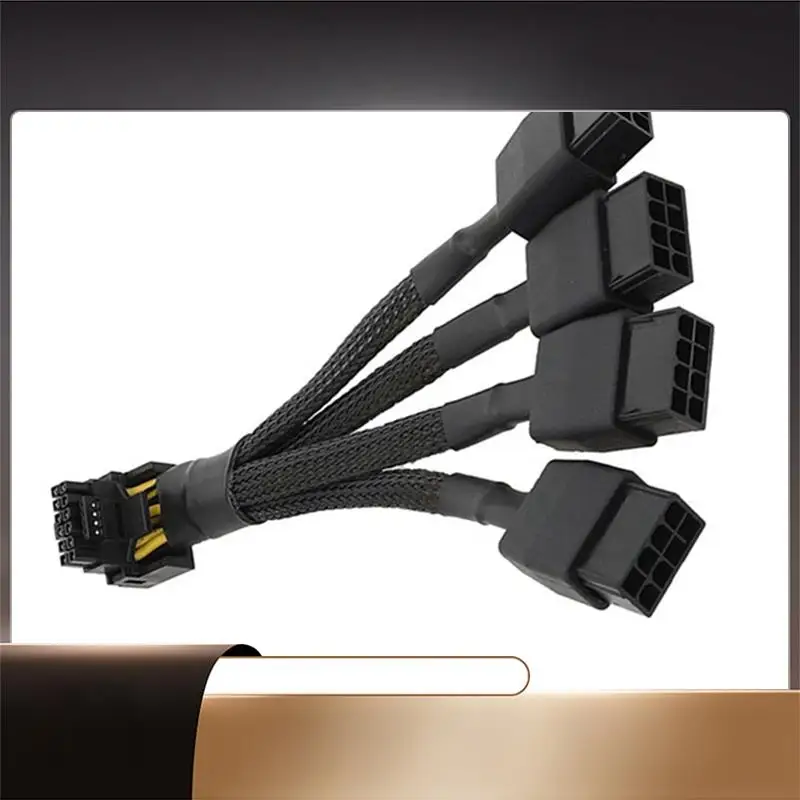 

X64A-2 Pieces 4X8 Pin PCI-E To 16 Pin Graphics Card Power Cable Black Adapter Cable For GPU RTX4090 RTX4080