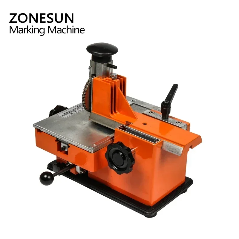 ZONESUN ZX-360 Manual Metal Embossing Machine Steel Aluminum Name Plate Label Tag Stamping Machine Engraving Tool 2mm-6mm Wheel