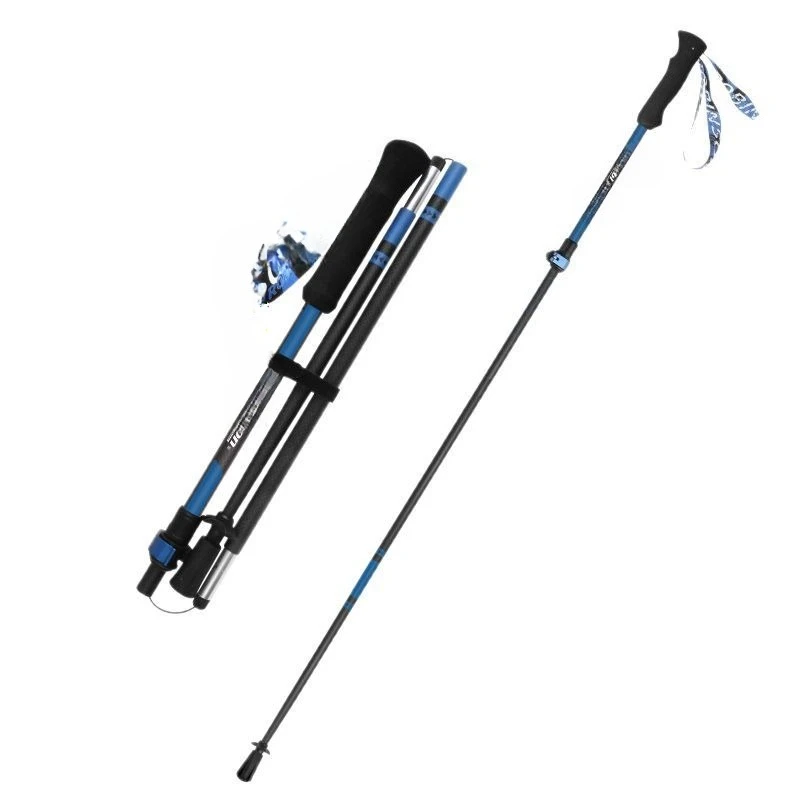 

Outdoor Carbon Fiber Folding Hiking Cane Carbon Hiking Cross Country Running