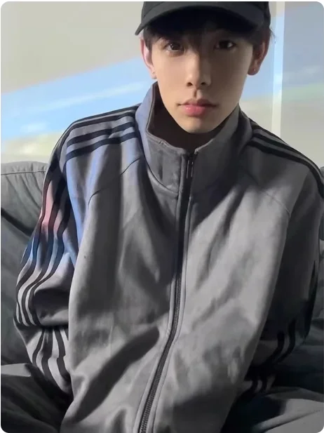 

New 2025 Men's American Sle Jaet Spring Autumn Prince Qi Boys Haome Wear Resistant Cotton Blend Loose Fit Zipper Closure