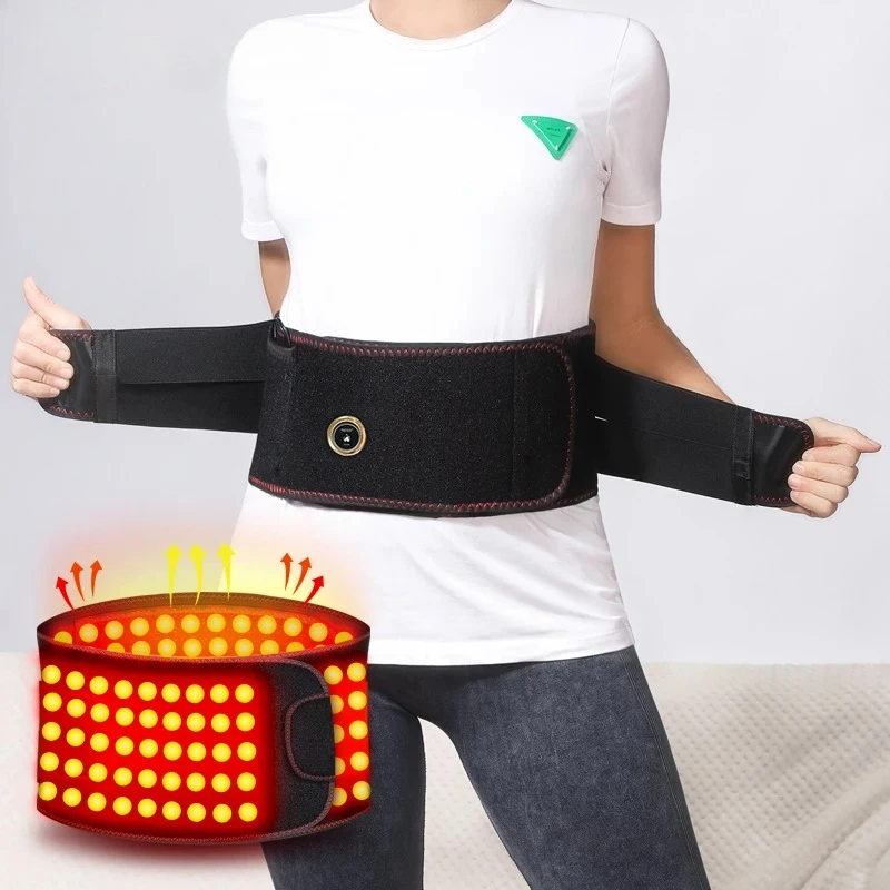 Red Light Heating Belt Heating Pad Vibration Massage 660nm Red Light Waist Support Relieve Fatigue Wellness Protector Lumbar