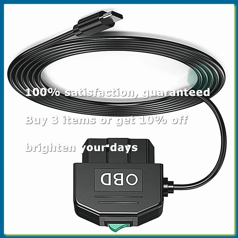 Dash Cam OBD Hardwire Kit, Dash Camera USB Type C Hardwire Kit with OBD Power Cable for Dashcam 12-24V to 5V/3AA09G