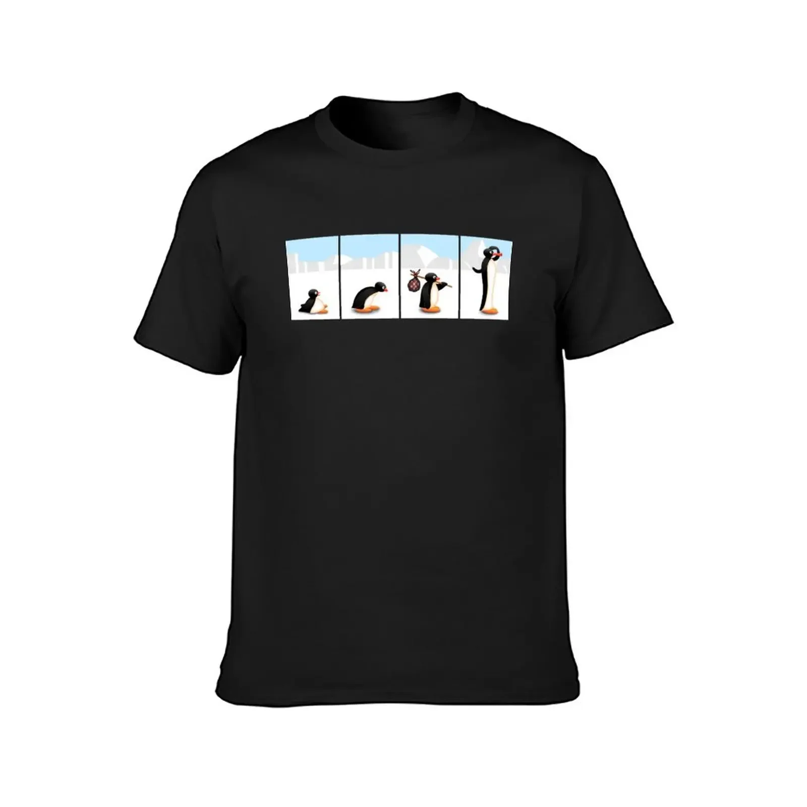 The penguin evolution T-Shirt aesthetic clothes blue archive oversized t shirt blanks plain black t shirts men