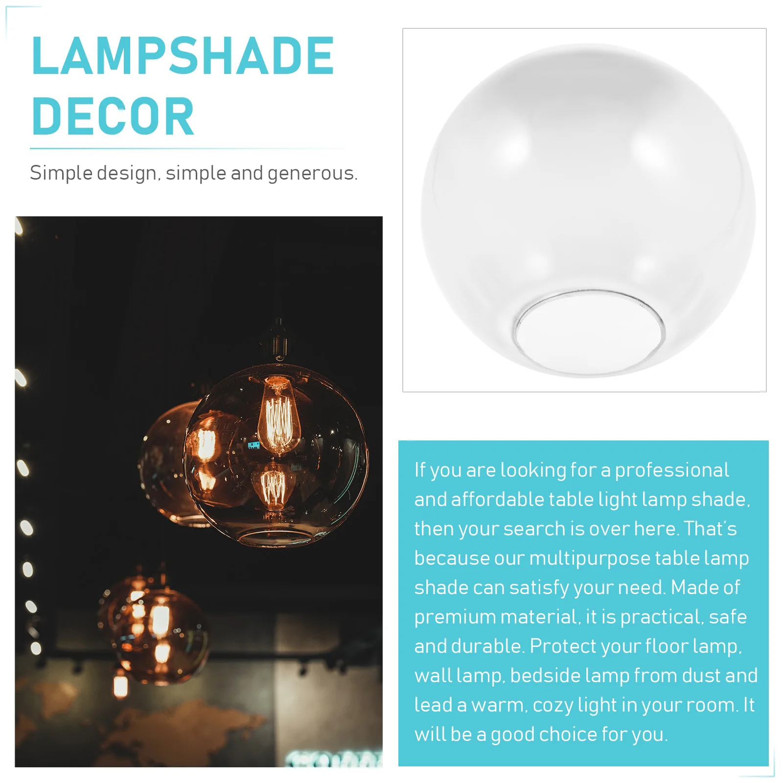 

1Pcs Glass Lampshade Durable Table Light Shade Home Lamp Cover Decorative Lamp Accessory Lampshade Decor Light Cover