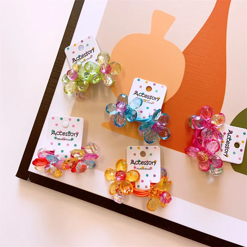 2 teile/satz süße haargummi mädchen Kopf Seil Blume Haar Gummibänder elastische Haarband Baby haarschmuck mädchen – Detail 10