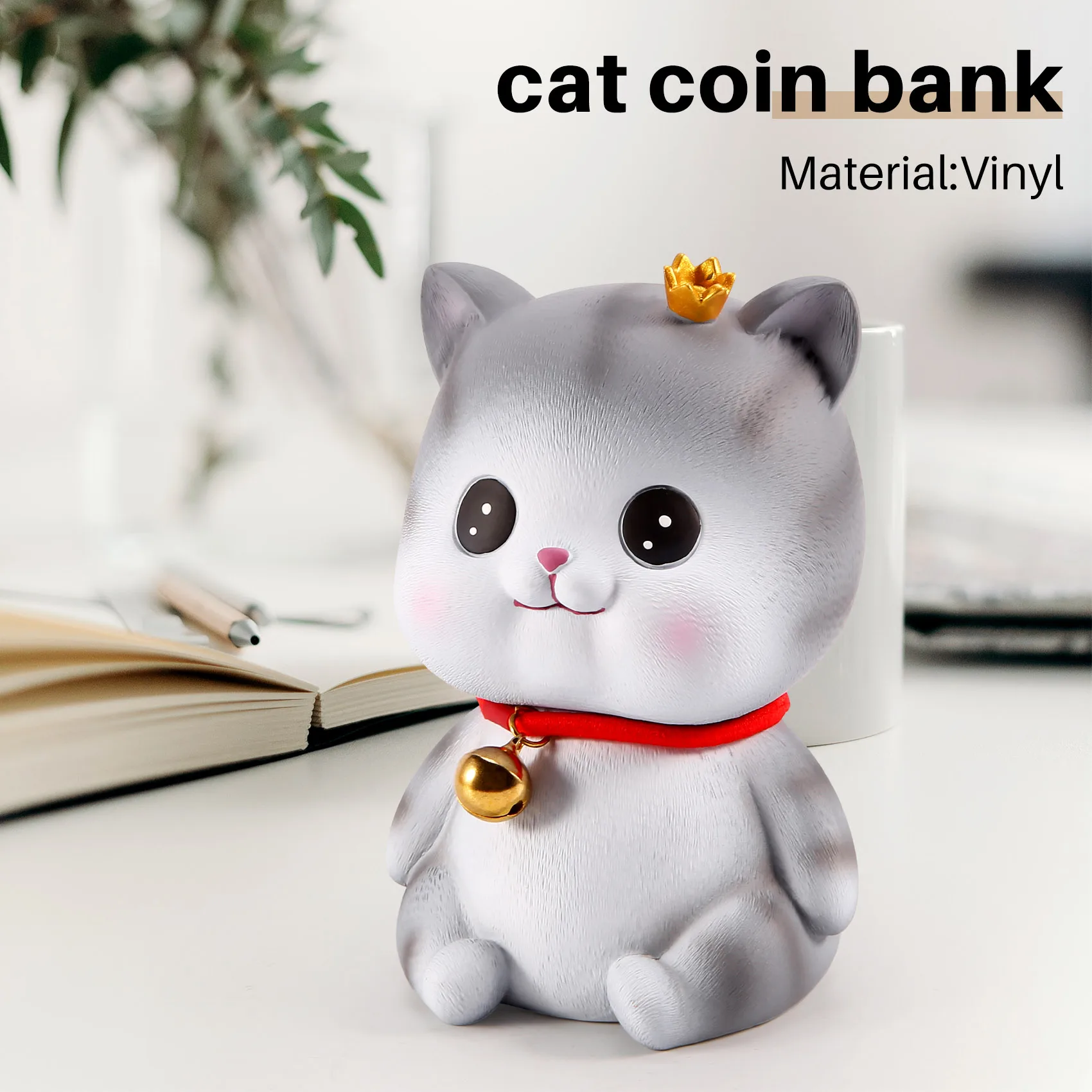 Hucha de ahorro decorativa de gato lindo, hucha de dinero para decoración del hogar, ayuda a formar hábitos de dinero derecho