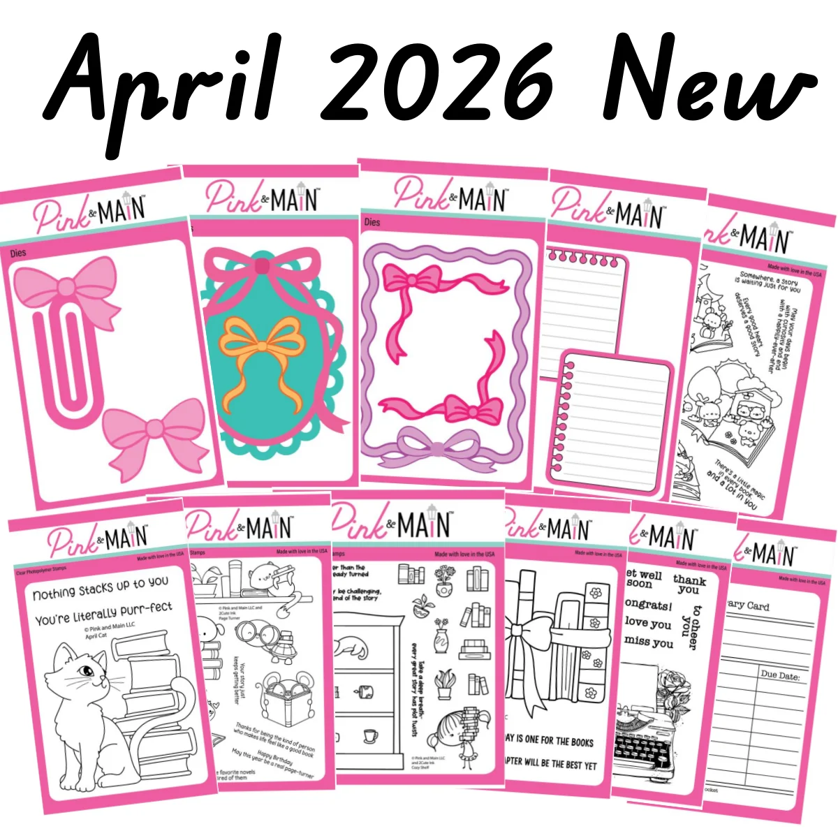 

2026 April Library Card Story Books Clear Stamps Metal Cutting Dies for DIY Scrapbook Diary Decoration Embossing Card New