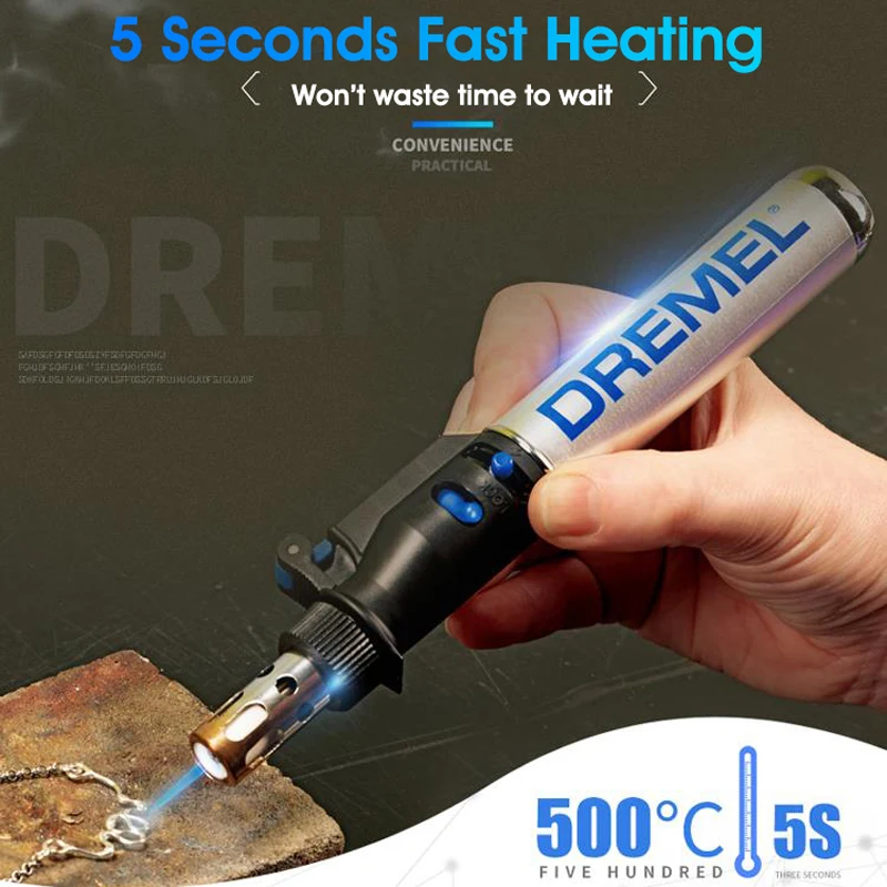 Dremel 2000-6 Gas Soldering Iron Gas Blow Torch Gun 1200 C Heating Tool Cordless Electric Butane Tip Welding Pen Tool Diy