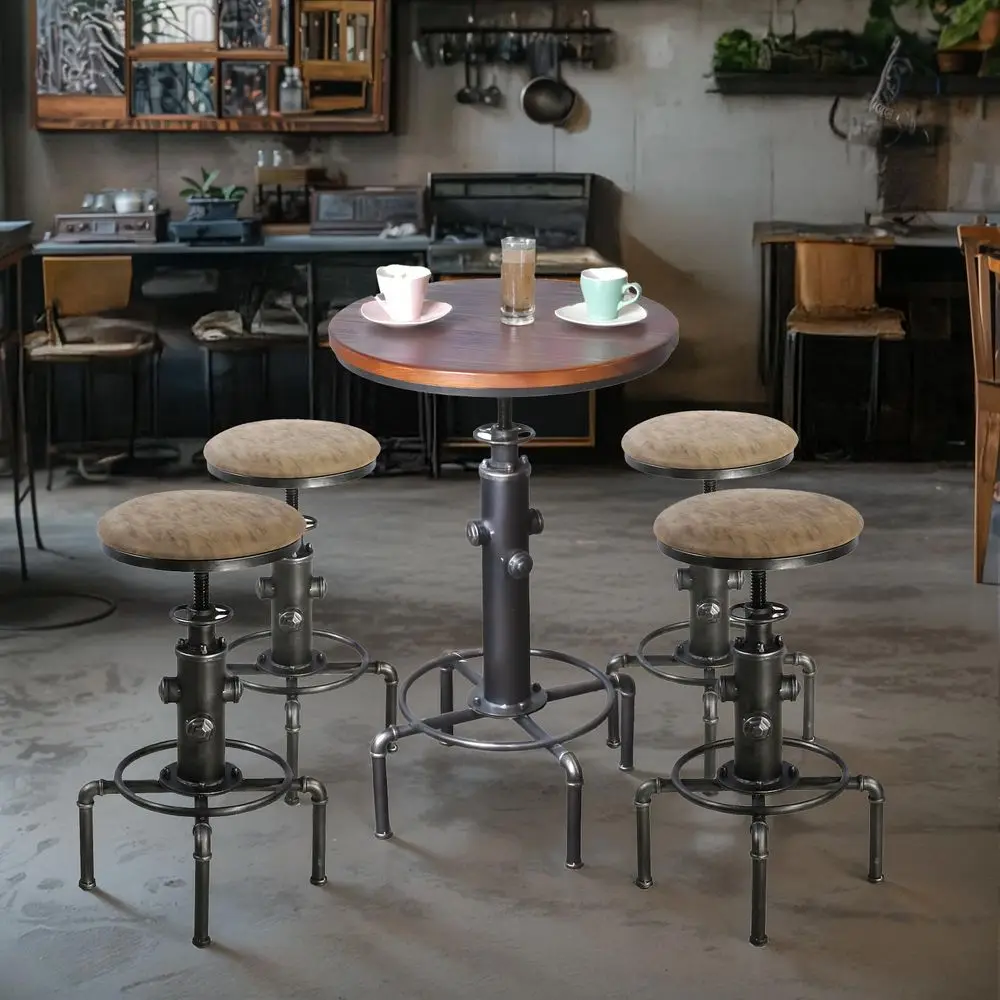Industrial Bar Table 31.541.3 Adjustable Pub Table Kitchen Dining Coffee Bistro Table