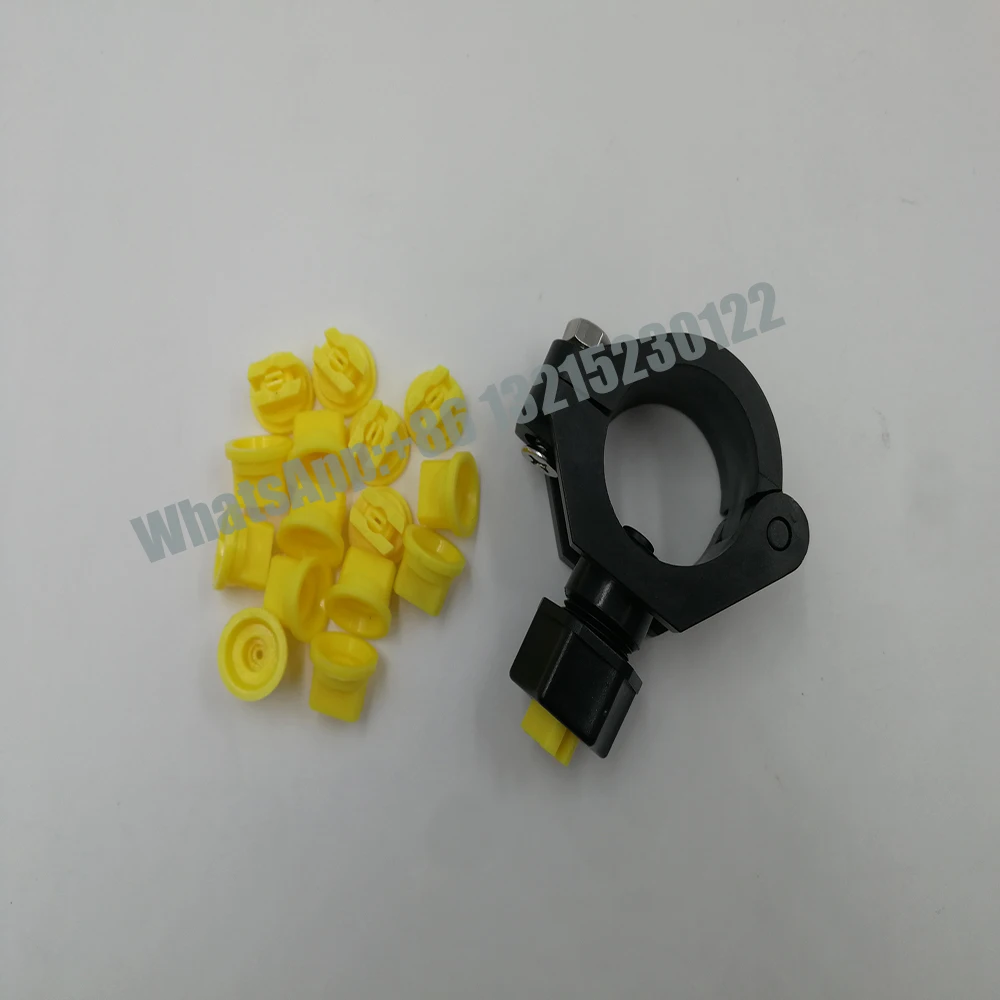 Plastic Eyelet Clip Nozzle, Pipe Clamp Holders, Fat Fan Spray, Quick Release, Agricultural Water Jet Irrigation Nozzle
