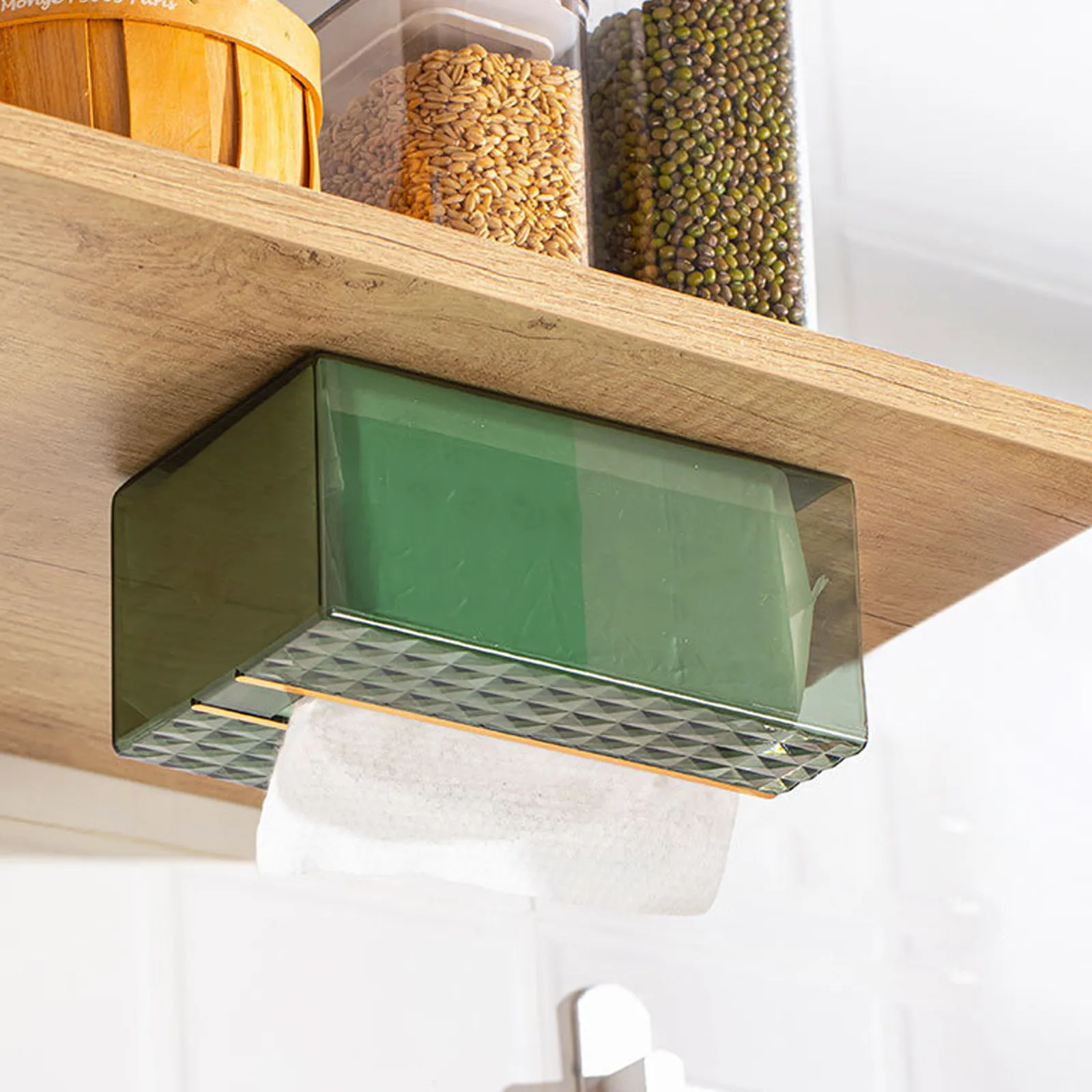 Wall Mounted Tissue Box for Bathroom Toilet Hotel Minimalist Design No Punching Nail Towel Storage Holder Wall Tissue