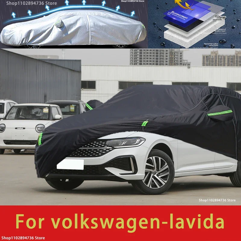 

For Volkswagen Lavida Fit Outdoor Protection Car Covers Snow Cover Sunshade Waterproof Dustproof Exterior black car cover