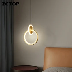 Gold Black LED Modern Chandeliers for Living Room Bedroom Kitchen Home Indoor Lighting Full Copper Hanging Lights Bedside Lamps